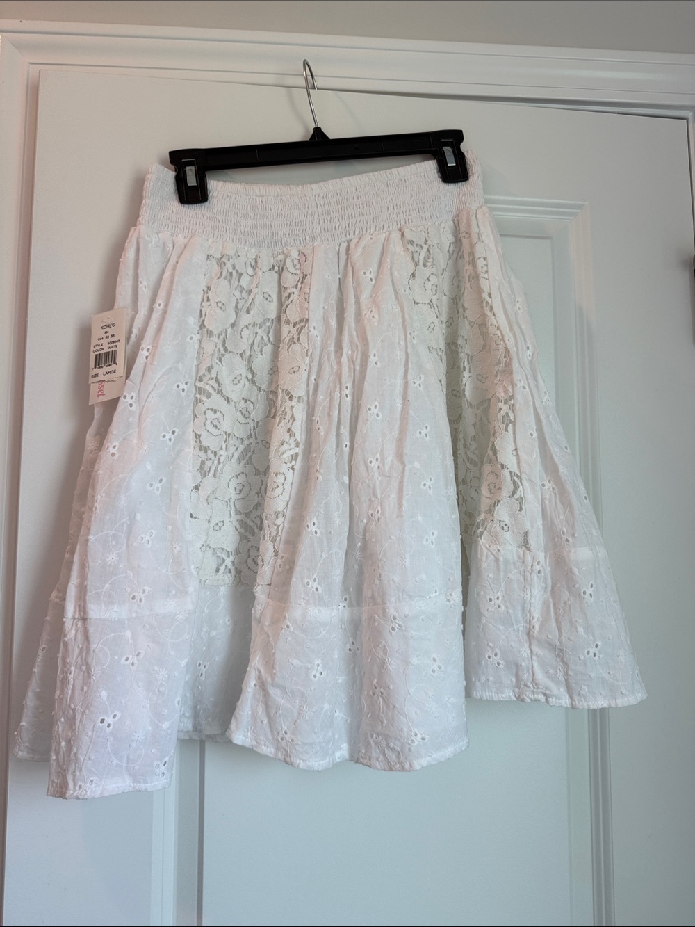 Joe Benbasset White Eyelet Lace Circle Skirt